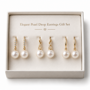 Elegant Pearl Drop Earrings Gift Set
